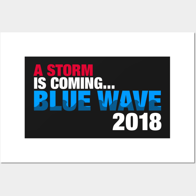 2018 Election Democrat Blue Wave Wall Art by fishbiscuit